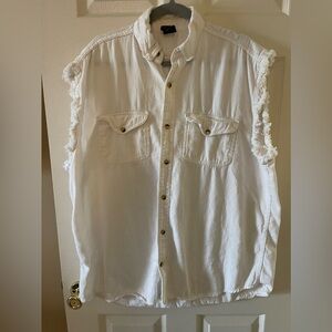Cut off biker button down • Mens 3XL